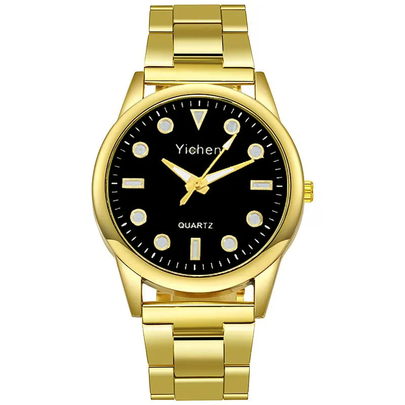 Neue Marke 3 Augen Gold Casual Quarzuhr Männer Edelstahl Kleid Armbanduhr Reloj Hombre Männer Uhr Relogios Masculino Montre
