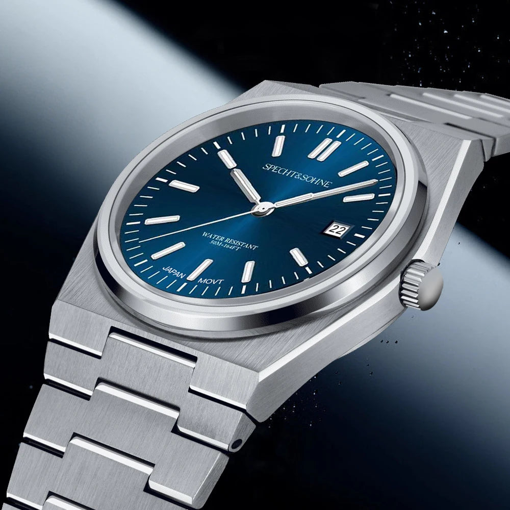 2025 New Arrivals Specht&Sohne Mens Watches Stainless Steel Sapphire Classic Quartz Men Watch Relogio Masculino 100M Waterproof