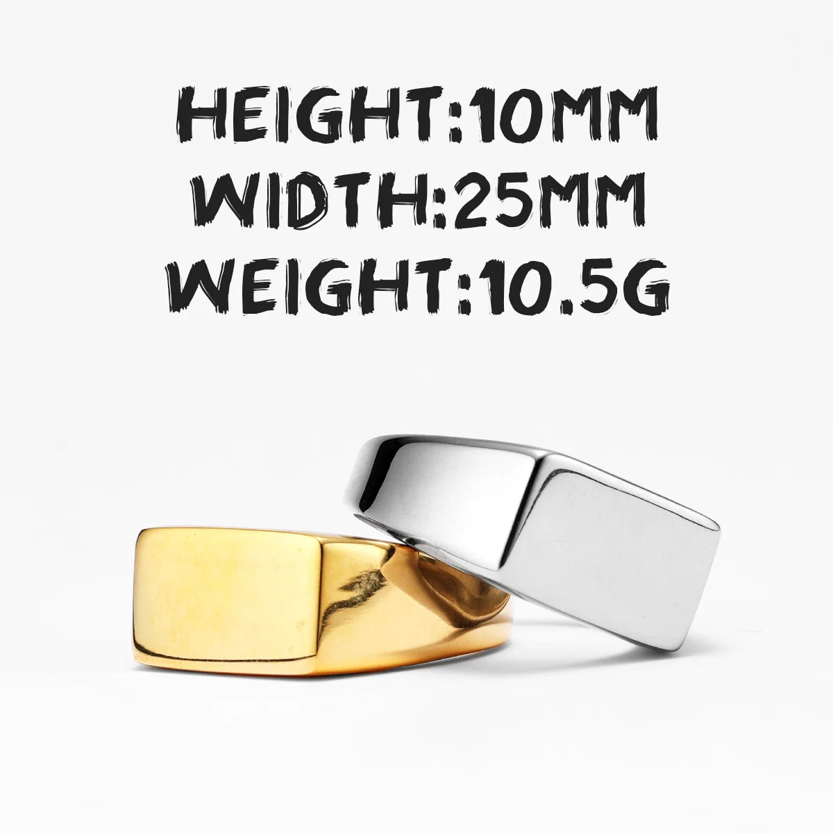 Minimalist Rectangle Engrave Men Rings Stainless Steel Women Jewelry Retro Punk New in Rock Fashion Accessories Gift Wholesale