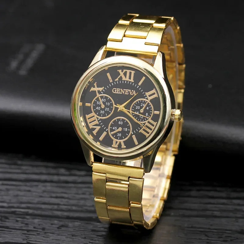 Neue Marke 3 Augen Gold Casual Quarzuhr Männer Edelstahl Kleid Armbanduhr Reloj Hombre Männer Uhr Relogios Masculino Montre