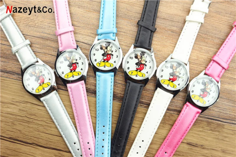 Neue Disney Mickey Maus Mode Teen Erwachsene Uhren Vintage Gelenk Hände Analog Quarz Uhr für Frauen Teenager Armbanduhr