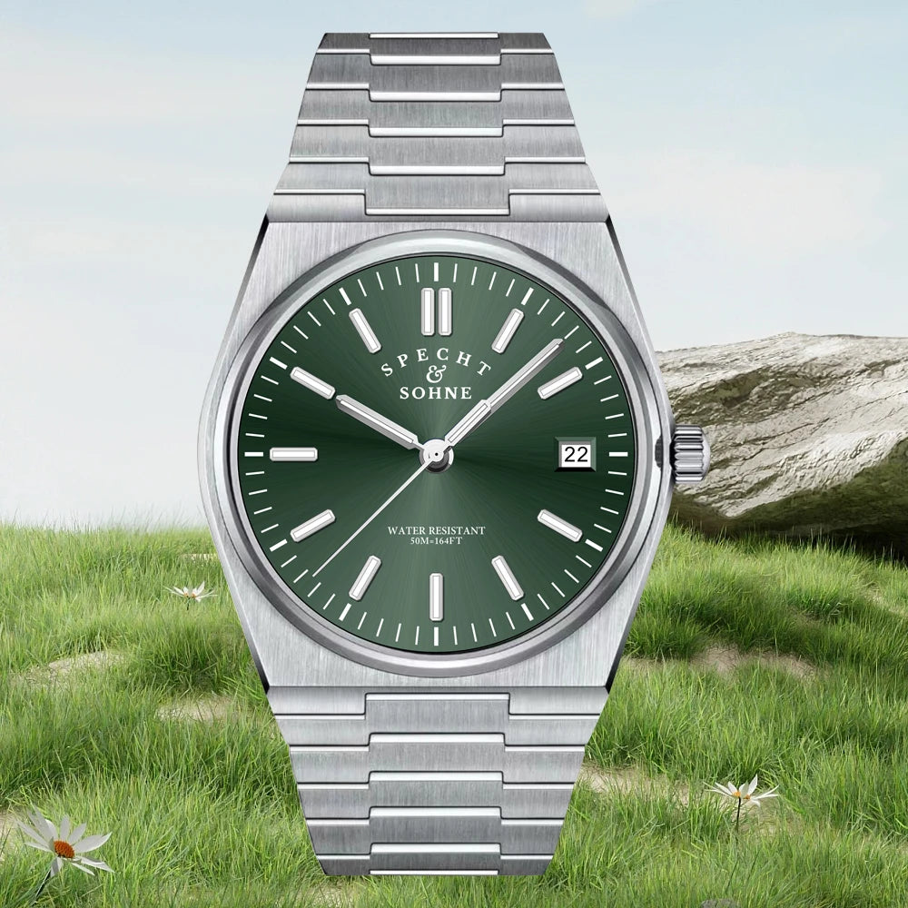 2025 New Arrivals Specht&Sohne Mens Watches Stainless Steel Sapphire Classic Quartz Men Watch Relogio Masculino 100M Waterproof