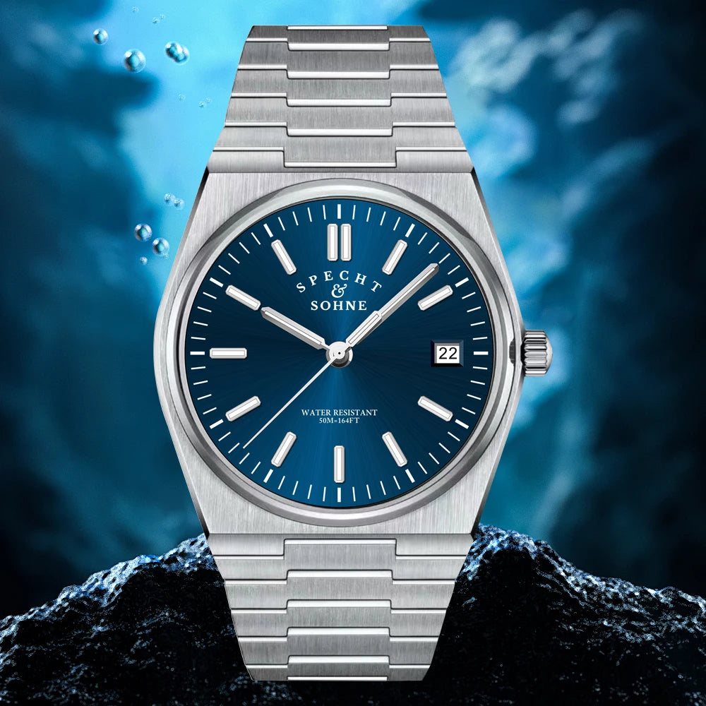 2025 New Arrivals Specht&Sohne Mens Watches Stainless Steel Sapphire Classic Quartz Men Watch Relogio Masculino 100M Waterproof