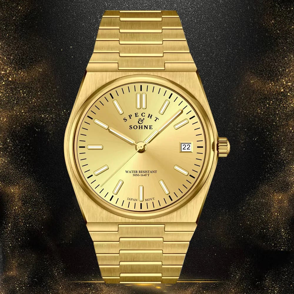 2025 New Arrivals Specht&Sohne Mens Watches Stainless Steel Sapphire Classic Quartz Men Watch Relogio Masculino 100M Waterproof