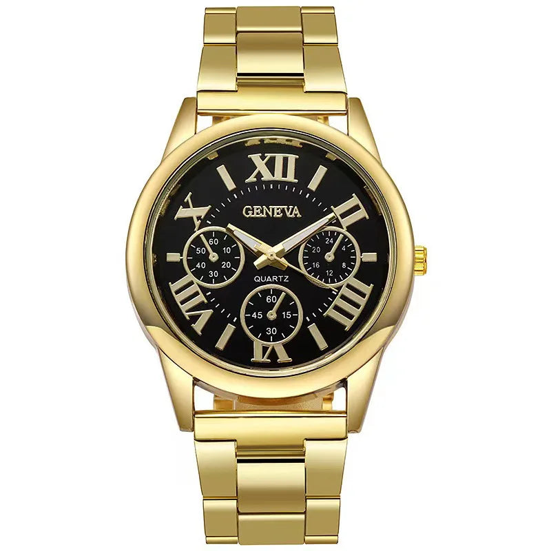 Neue Marke 3 Augen Gold Casual Quarzuhr Männer Edelstahl Kleid Armbanduhr Reloj Hombre Männer Uhr Relogios Masculino Montre