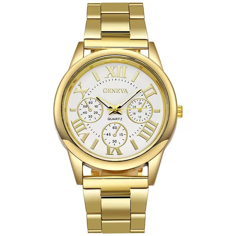 Neue Marke 3 Augen Gold Casual Quarzuhr Männer Edelstahl Kleid Armbanduhr Reloj Hombre Männer Uhr Relogios Masculino Montre